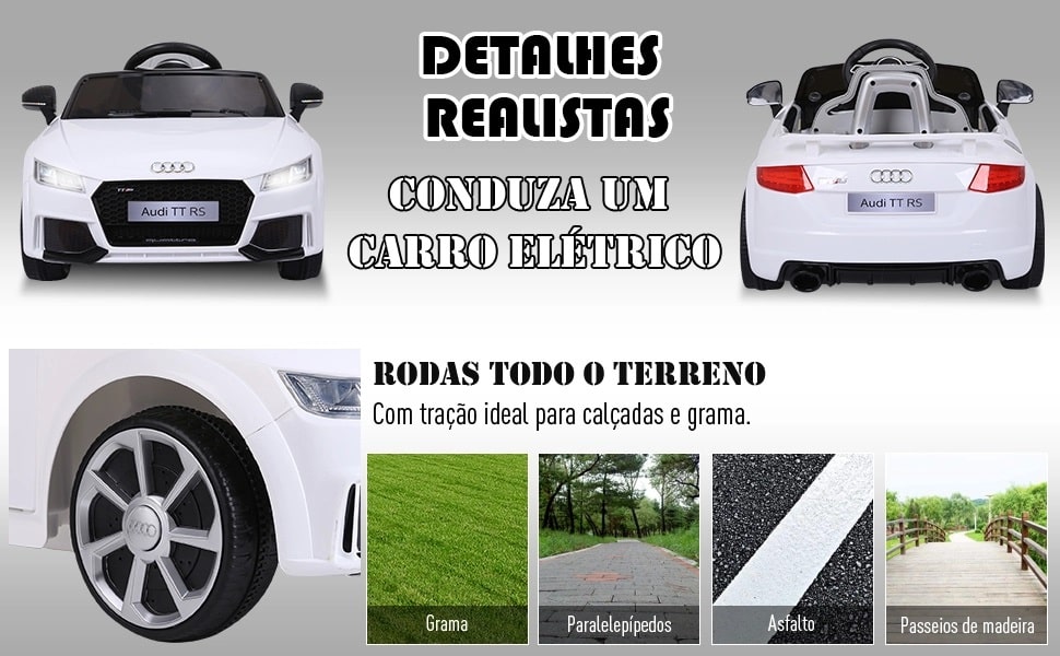 Carro elétrico Audi TT RS Branco