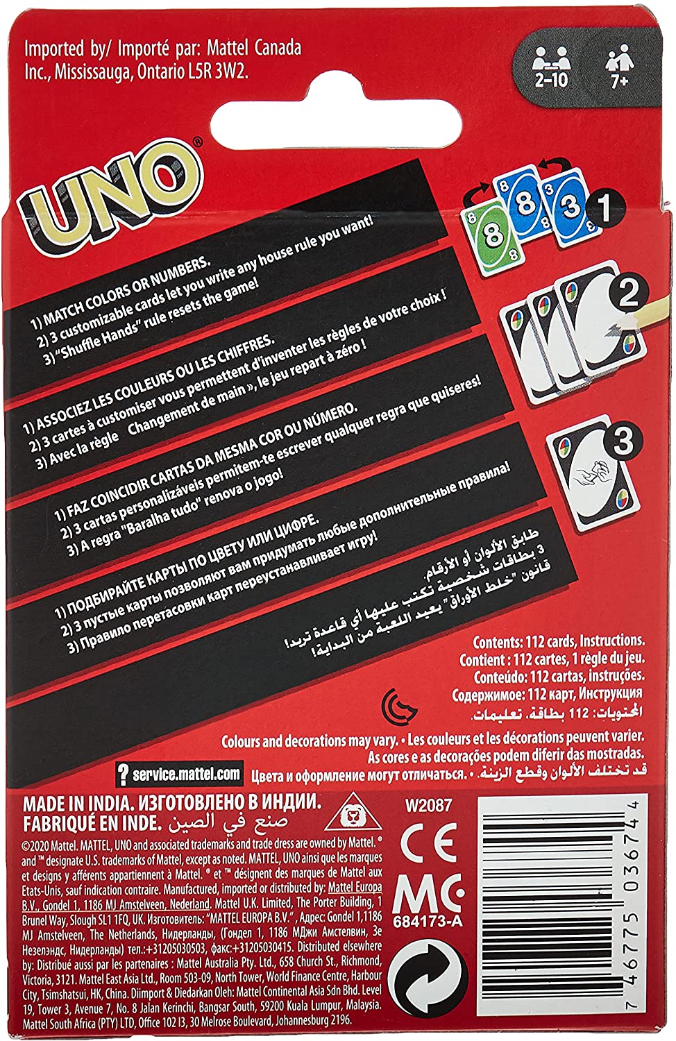 UNO - Jogo de Cartas da Mattel - Galinha Magricela